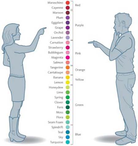 روانشناسی رنگ ها در مردان و زنان